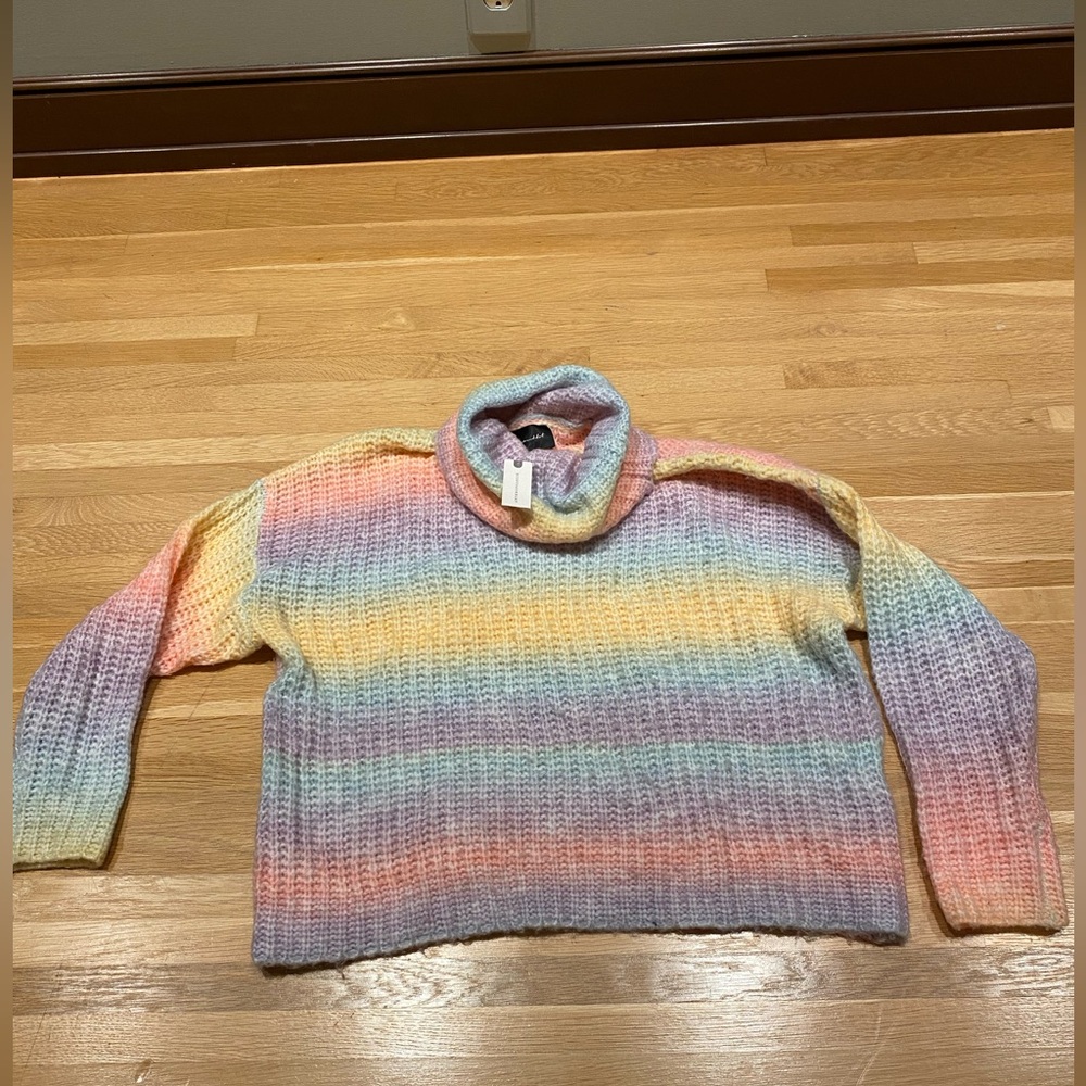 NWT Anthropologie Line and Dot Rainbow Sweater Size small